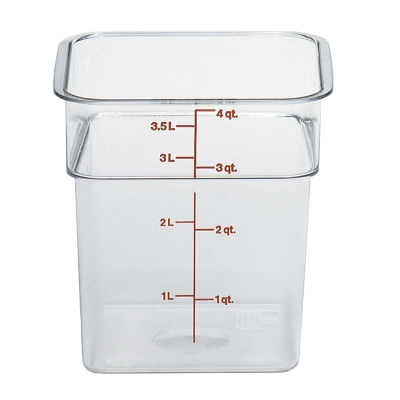Cambro 4SFSCW135 CamSquares Food Container w/ Graduations 4 qt - Clear