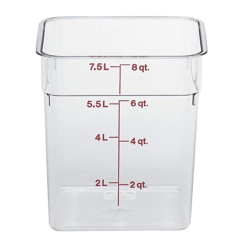 Cambro 8SFSCW135 Food Storage Container, Square, Camwear 8 qt.