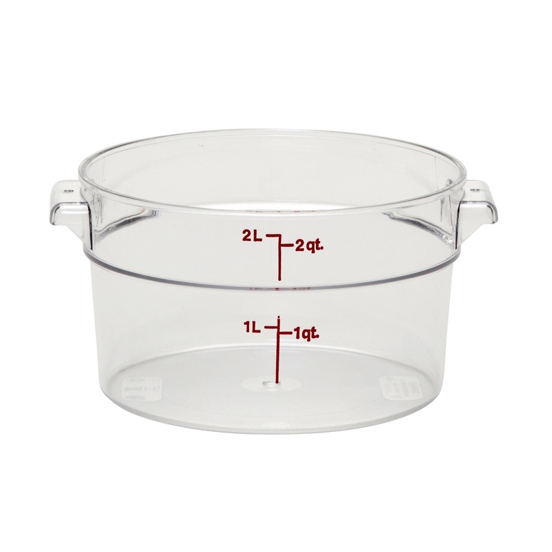 Cambro RFSCW2135 Camwear Round Food Storage Container 2 qt. - Clear