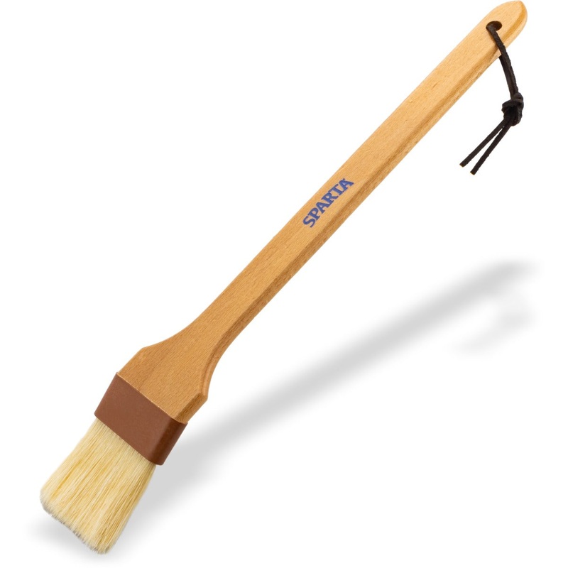 Carlisle 4037000 Sparta Chef Series 45 Angled Pastry / Basting Brush with 2"W Boar Bristles & 12" Wood Handle