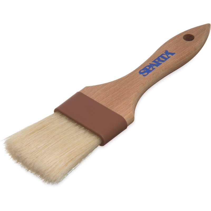Carlisle 4037400 Sparta Chef Series Flat Pastry / Basting Brush with 2"W Boar Bristles & 5-1/4" Wood Handle