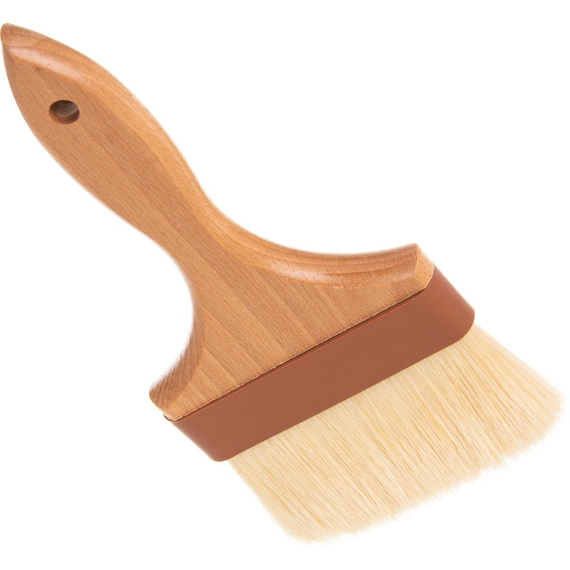 Carlisle 4037600 Sparta Chef Series Flat Pastry / Basting Brush with 4"W Boar Bristles & 6-1/4" Wood Handle