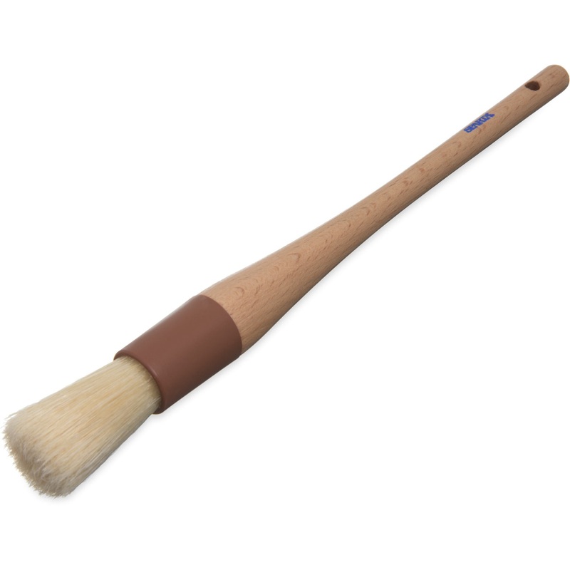 Carlisle 4038000 Sparta Chef Series Round Pastry / Basting Brush with 1"Dia. Boar Bristles & 8-1/4" Wood Handle