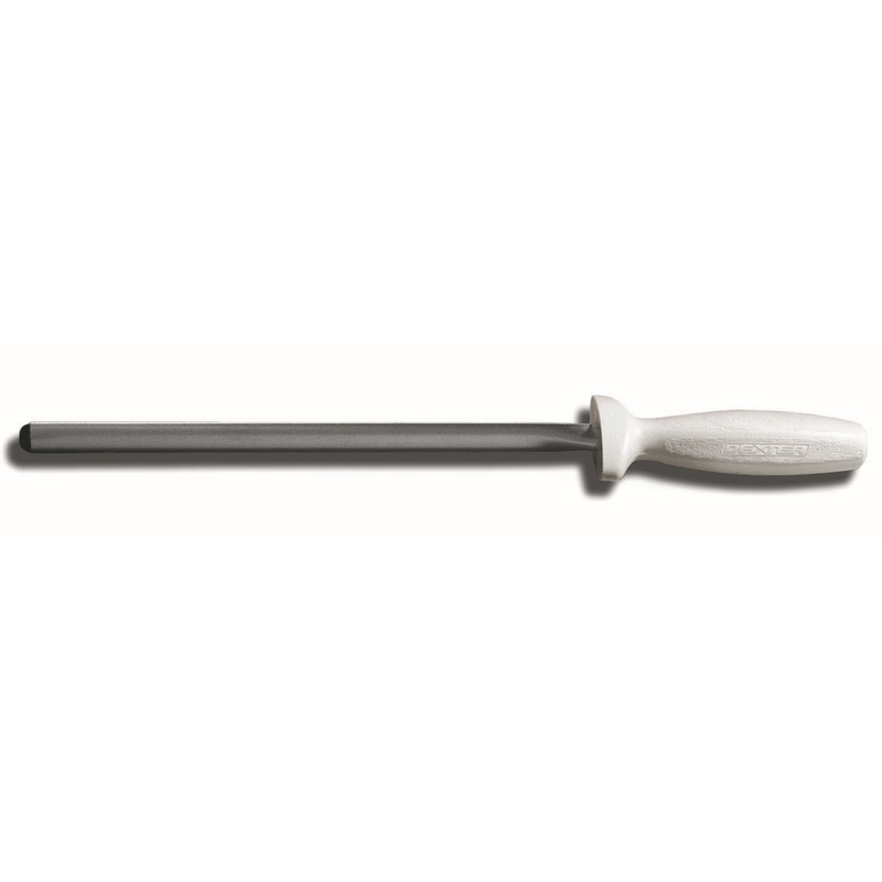 Dexter-Russell DDS-10PCP Sani-Safe Diamond Knife Sharpening Steel with White Poly Handle 10"