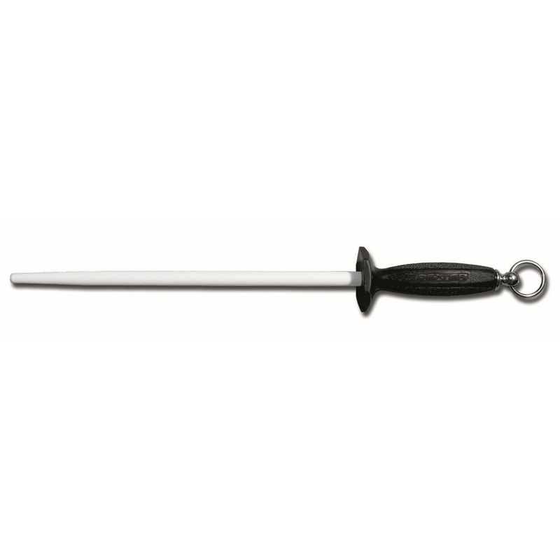Dexter-Russell P8 Traditional Ceramic Knife Sharpener with Black Poly Handle & Swivel Ring 8"