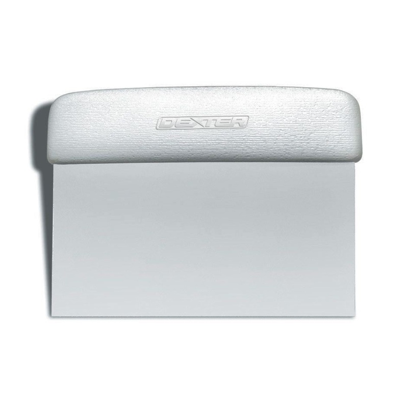 Dexter-Russell S196PCP Sani-Safe Dough Cutter / Scraper with White Poly Handle 6" x 3"
