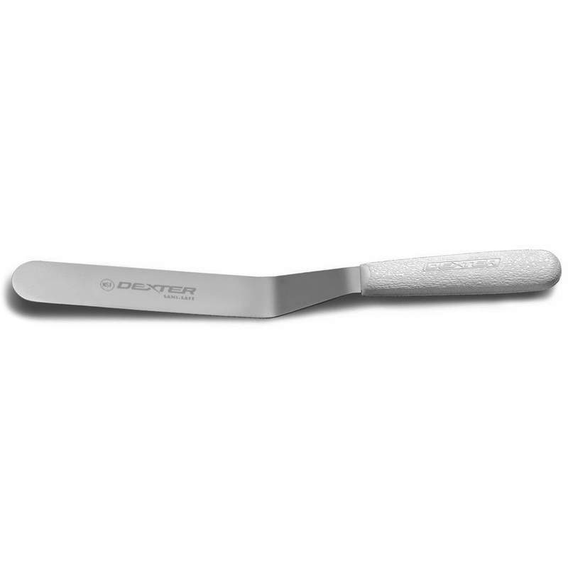 Dexter-Russell S284-10B-PCP Sani-Safe Offset Baker's Icing Spatula with White Poly Handle 10"