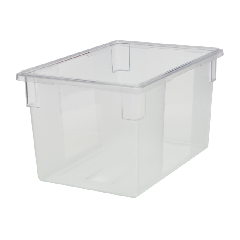 Rubbermaid FG330100CLR Polycarbonate Food / Tote Box 26" x 18" x 15"D - 21-1/2 Gal. - Clear
