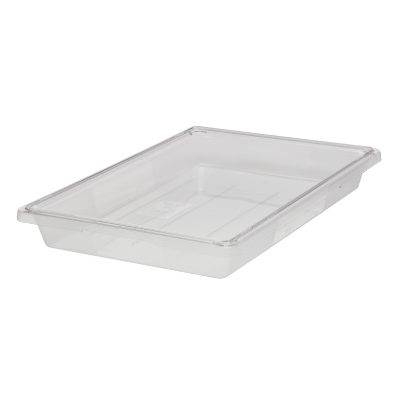 Rubbermaid FG330600CLR Polycarbonate Food / Tote Box 26" x 18" x 3-1/2"D - 5 Gal. - Clear