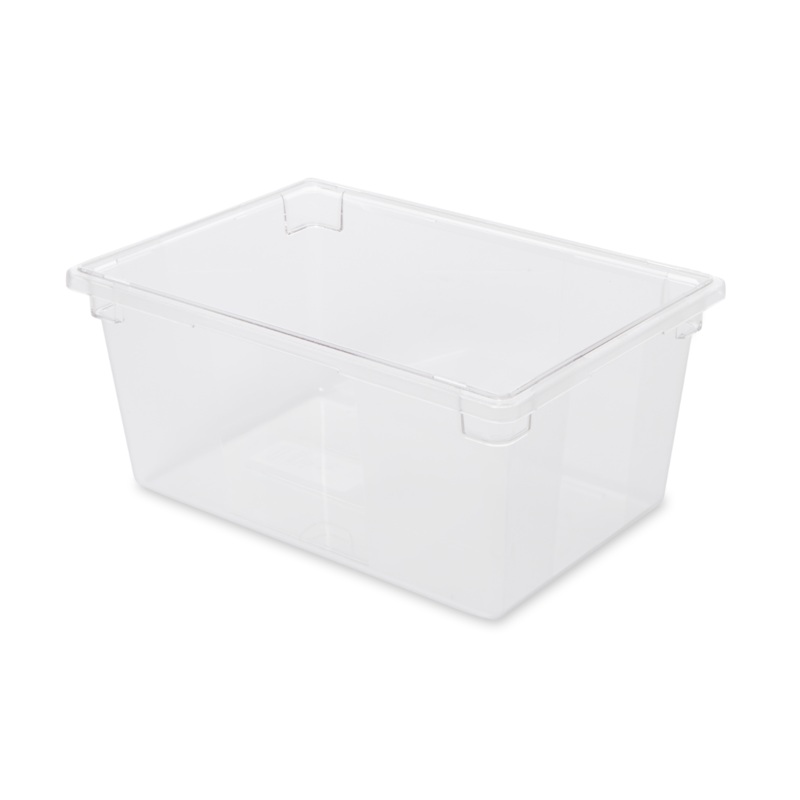 Rubbermaid FG332800CLR Polycarbonate Food / Tote Box 26" x 18" x 12"D - 16-1/2 Gal. - Clear