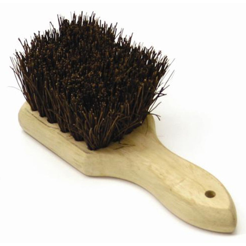 Thunder Group WDWB008 Palmyra Bristle Wok Brush with Contoured Wooden Handle 8"