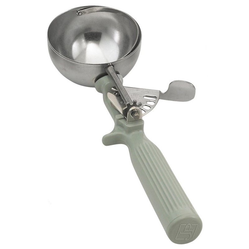 Vollrath 47140 Jacob's Pride Thumb Press Disher with One-Piece Gray Handle 4 oz. - Size 8