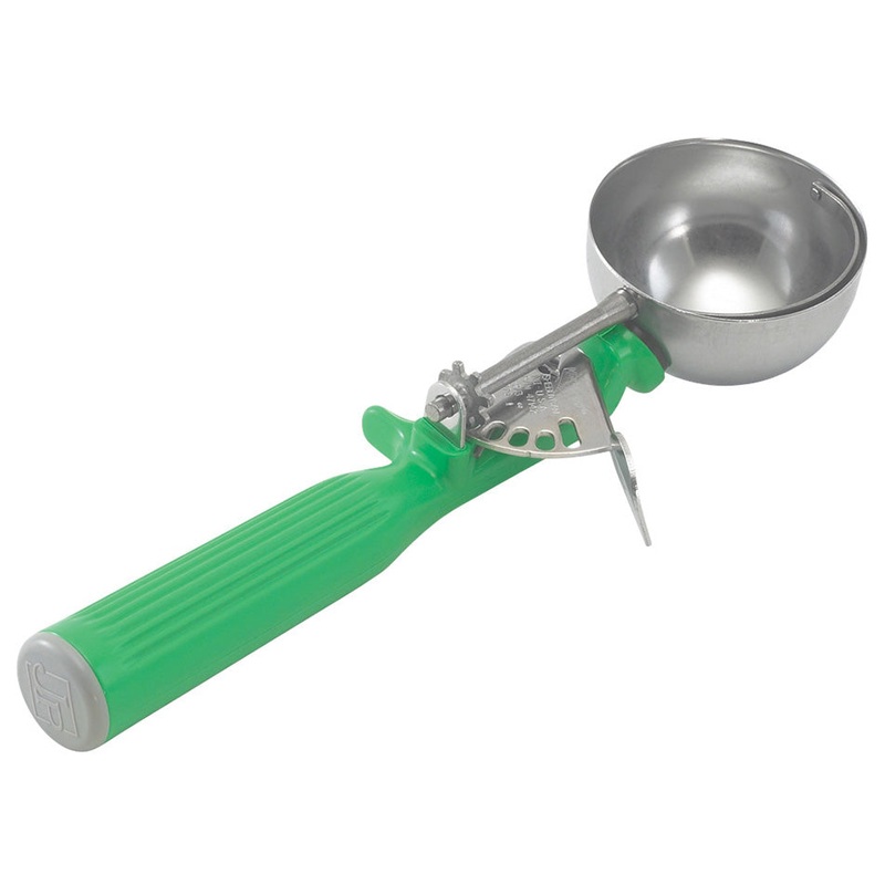 Vollrath 47142 Jacob's Pride Thumb Press Disher with One-Piece Green Handle 2-2/3 oz. - Size 12