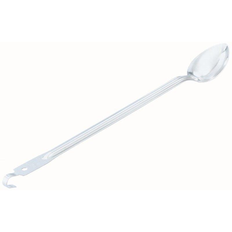 Vollrath 60170 One-Piece Stainless Steel Solid Serving Spoon with Hooked Handle 21"