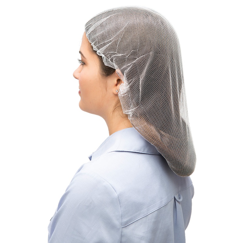 AMMEX HN24W Flame Resistant Bouffant Cap / Hairnet 24" - White - 100/bag
