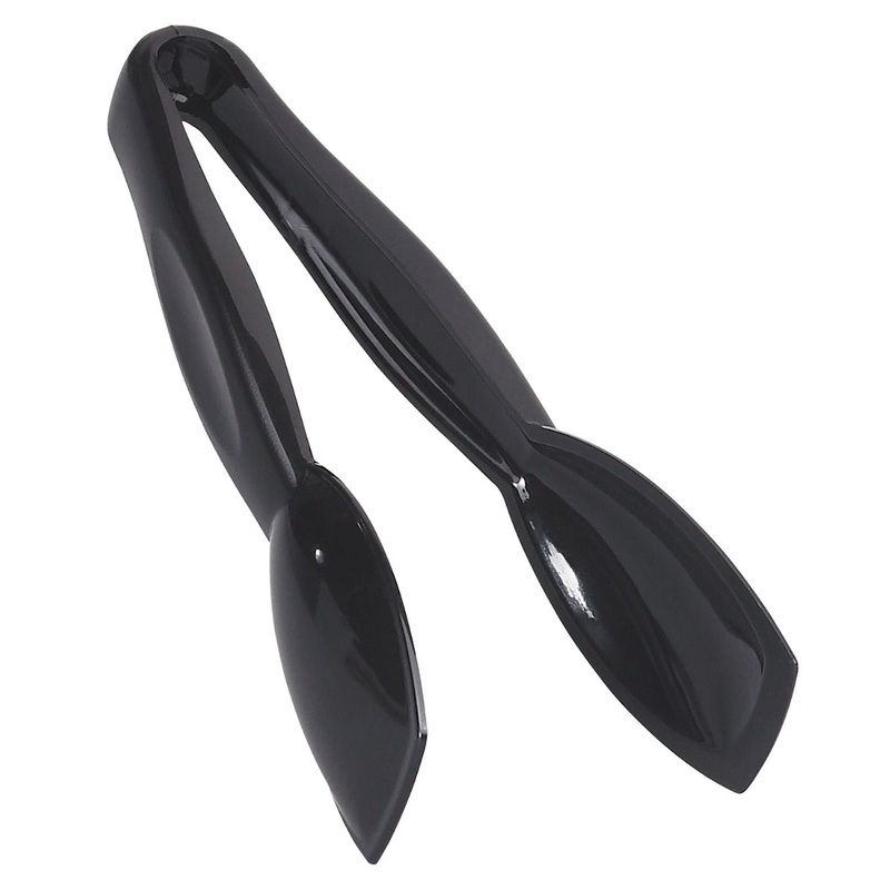 Cambro TGG6110 Lugano 1-Piece Plastic Easy-Grasp Flat-Tip Tongs 6" - Black