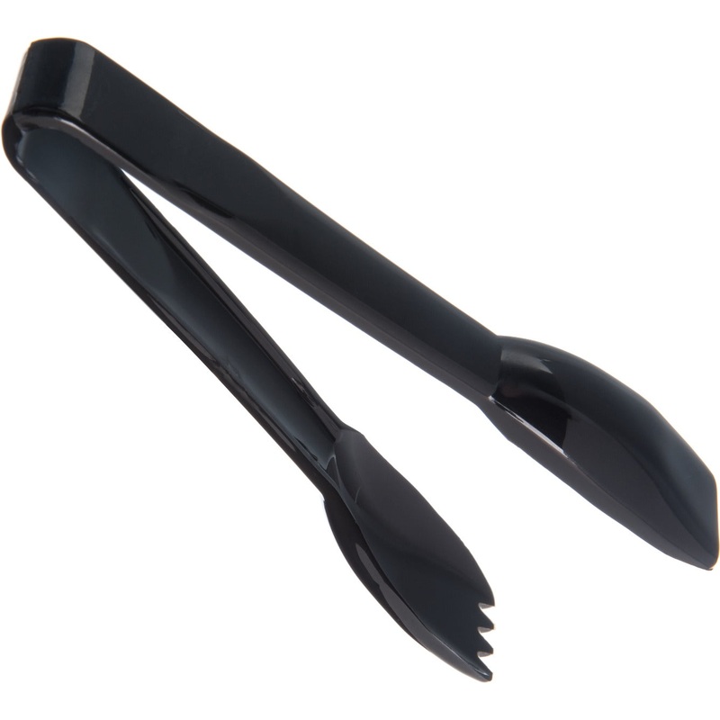 Carlisle 460603 Carly 1-Piece Plastic Salad Tongs 6" - Black
