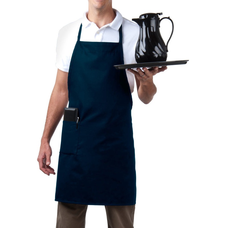 Chef Revival 601BAC-NV Full Length Bib Apron with 1 Pocket 34"L x 28"W - Navy Blue