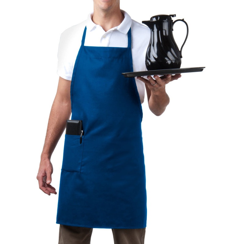 Chef Revival 601BAC-RB Full Length Bib Apron with 1 Pocket 34"L x 28"W - Royal Blue