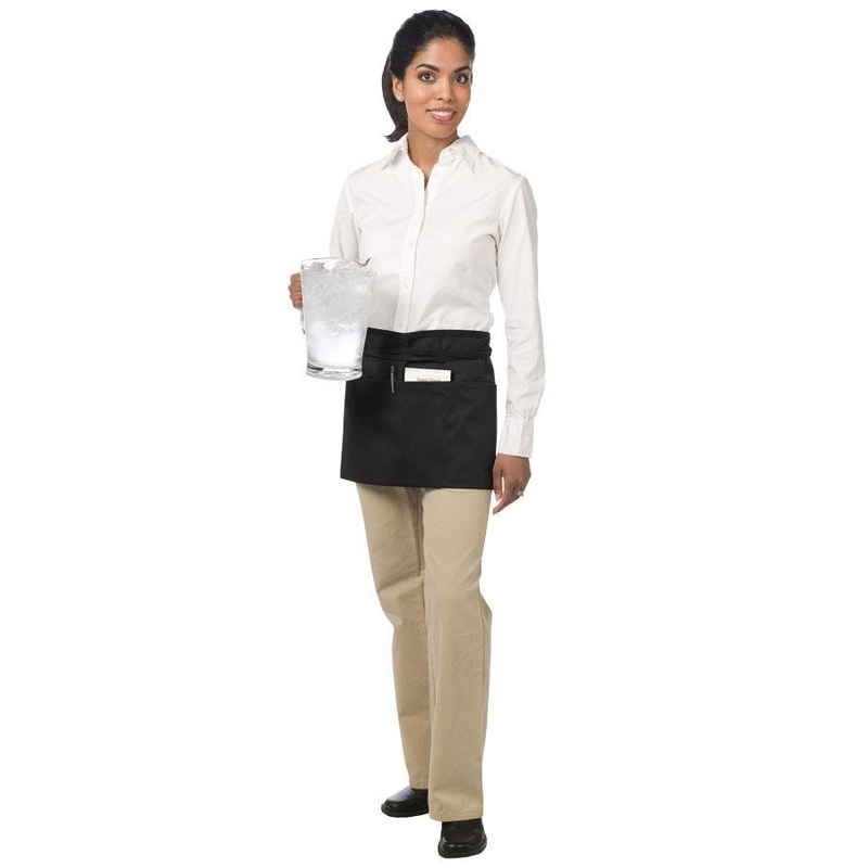 Chef Revival 605WAFH-BK Front-of-the-House Waist Apron with 3 Pockets 12"L x 24"W - Black