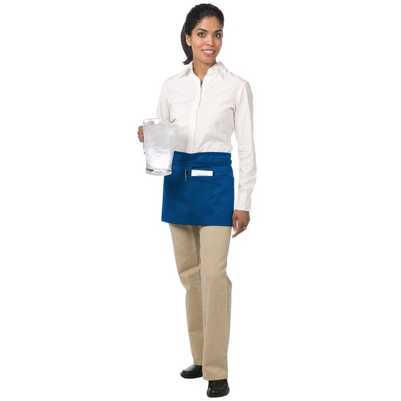 Chef Revival 605WAFH-RB Front-of-the-House Waist Apron with 3 Pockets 12"L x 24"W - Royal Blue