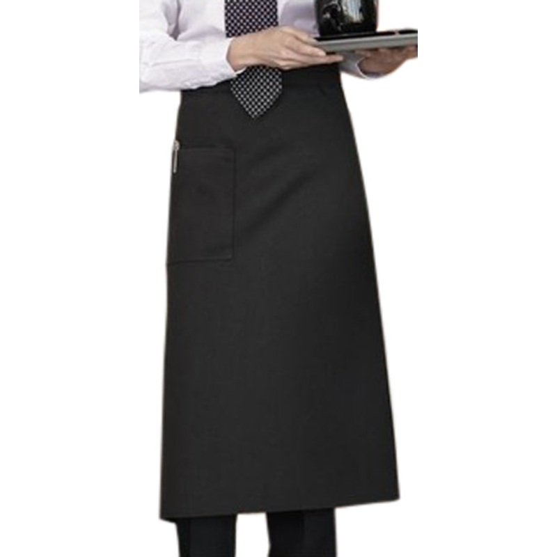 Chef Revival 607BA-BK Bistro Apron with 1 Pocket 30"L x 33"W - Black