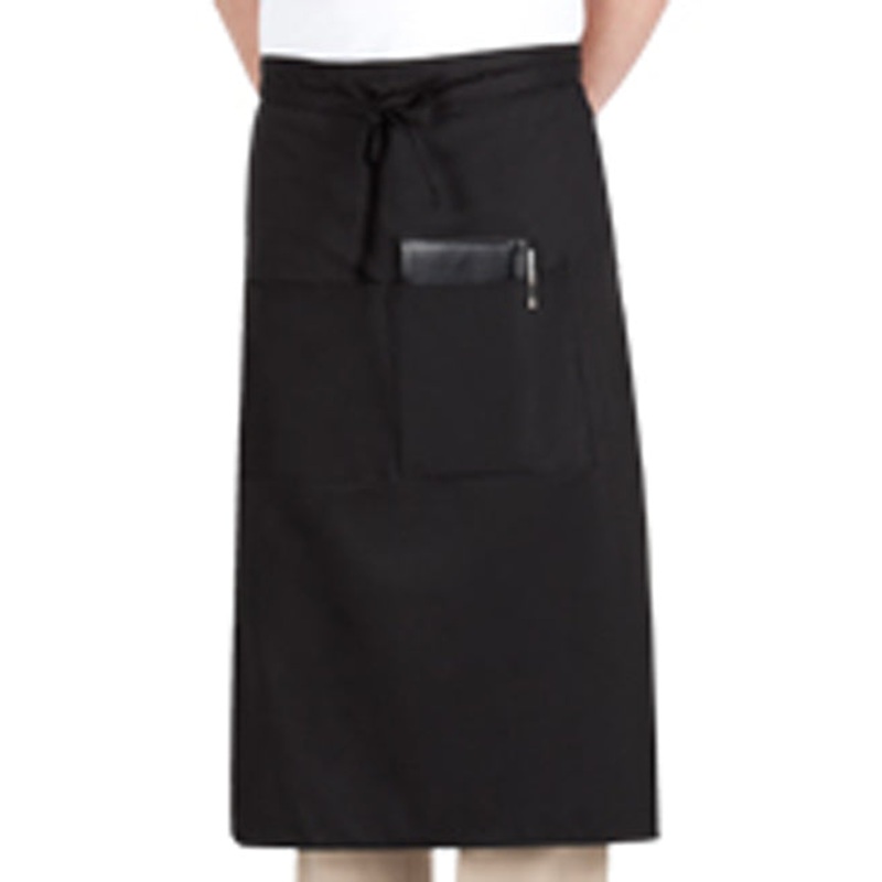 Chef Revival 607BA2-BK Bistro Apron with 2 Pockets 34"L x 28"W - Black