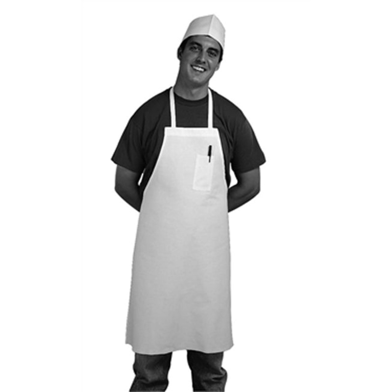 Chef Revival 610BAC Economy Bib Apron with 1 Pencil Pocket 40"L x 36"W - White