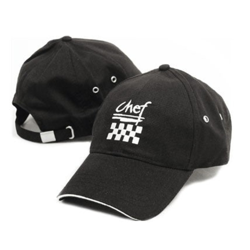 Chef Revival H064BK Chef Baseball Cap with Adjustable Back Strap - Black