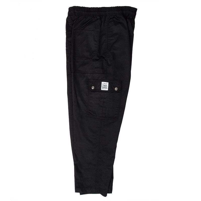 Chef Revival P024BK-S Men's Cargo Chef Pants - Black / Small