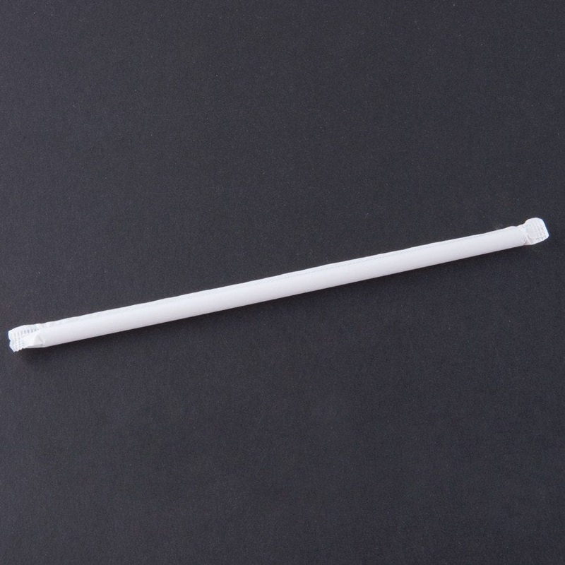 CrystalWare TJSWC4500 Wrapped Clear Tall Jumbo Plastic Straws 10-1/4" - 500/bx