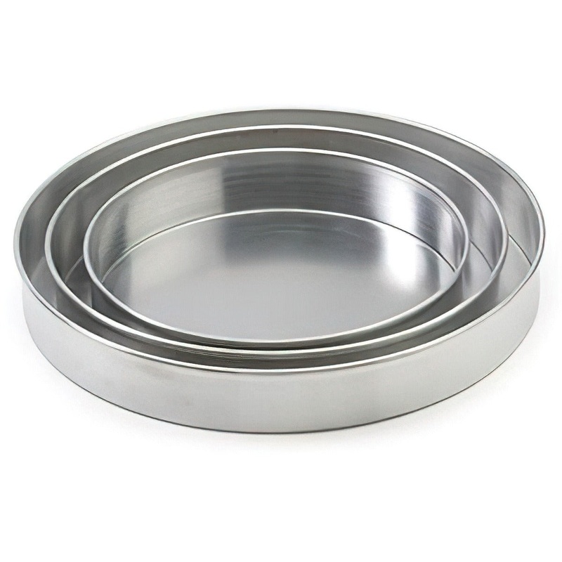 Royal Industries ROY DP 14 2 Aluminum Straight Sided Pizza Pan 14" Dia x 2" Deep