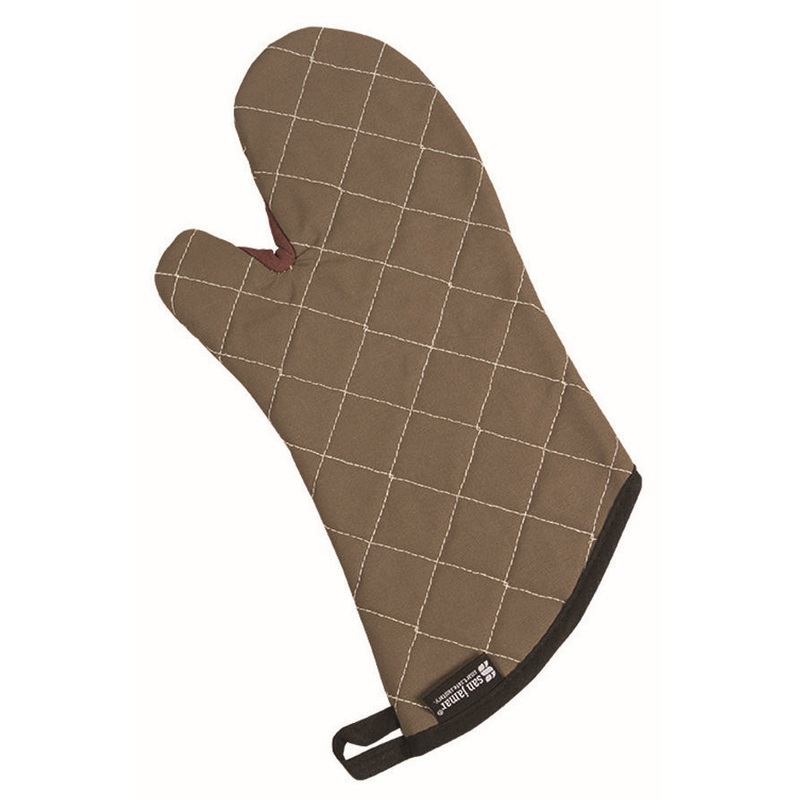 San Jamar 800FG17 Ambidextrous BestGuard with WebGuard Plus Oven Mitts 17" - Tan - 1/Pair