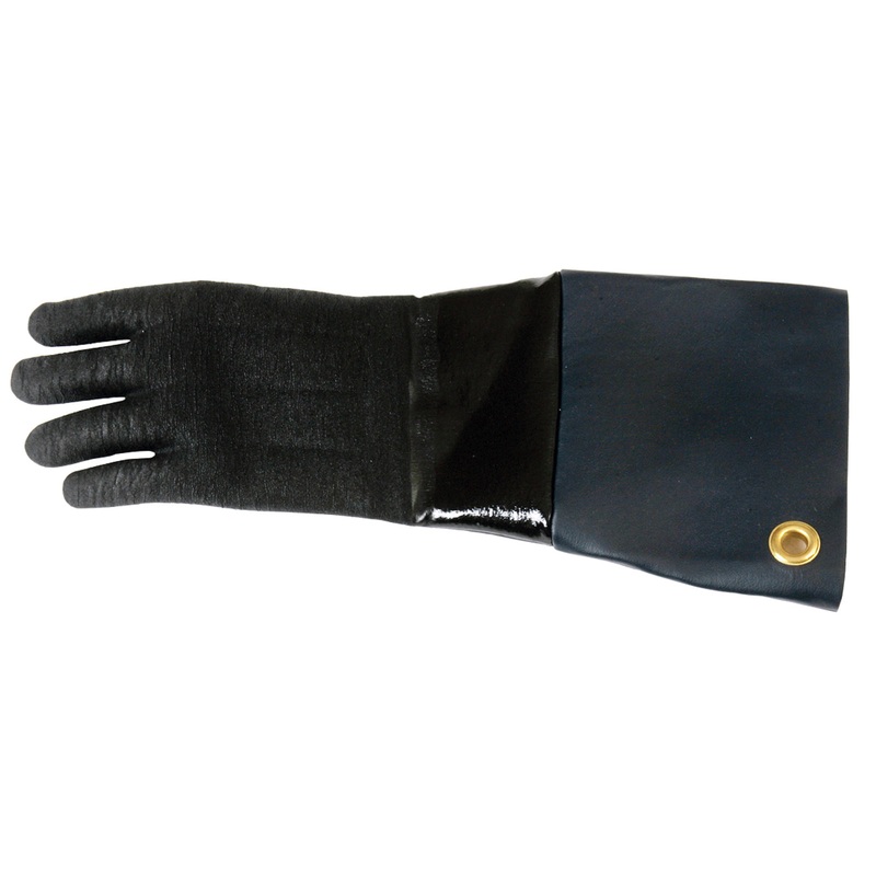 San Jamar T1217 Elbow Length Black Neoprene Rotissi Gloves 17'' - One Size - 1/Pair
