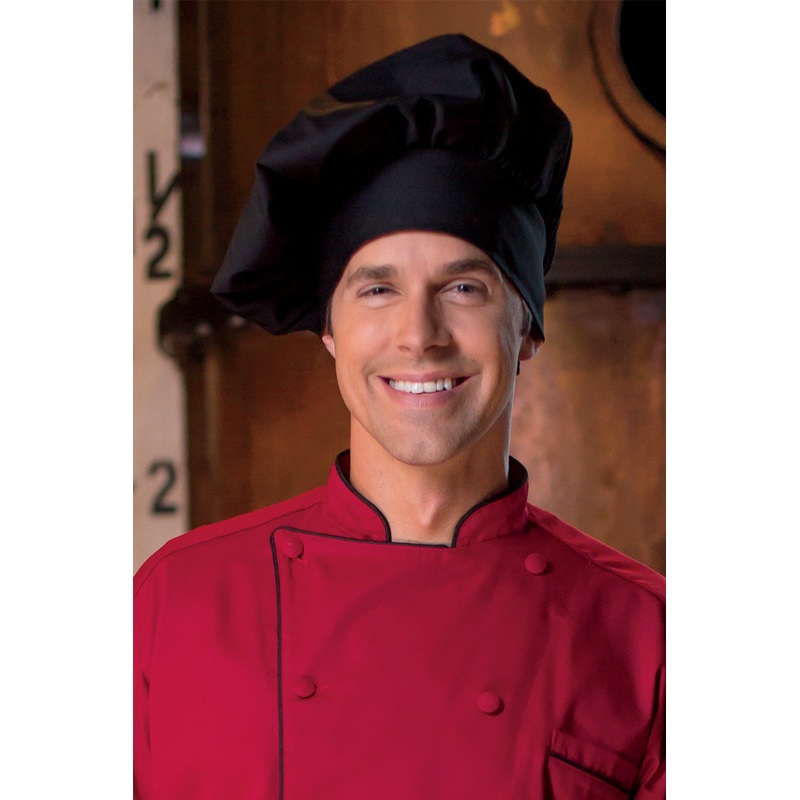 Uncommon Threads 0150-0100 Tall Twill Chef Hat - Black / One Size