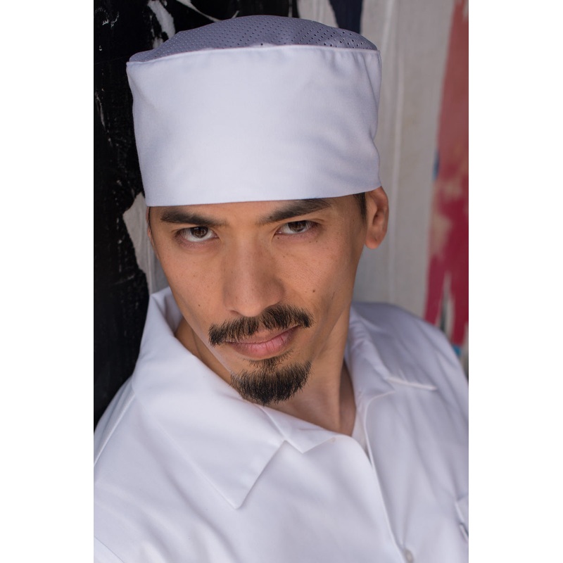Uncommon Threads 0157C-2500 Chef Beanie with Kool Mesh - White / One Size