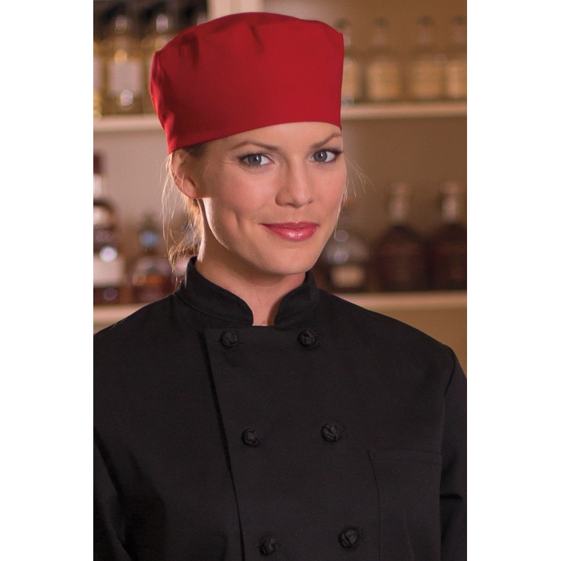 Uncommon Threads 0159-1900 Uncommon Chef Beanie with Velcro - Red / One Size