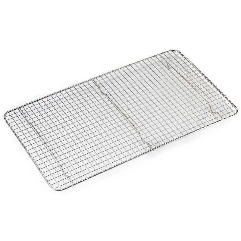 Browne 575527 Nickel-Plated Steel Wire Footed Pan Grate 10" x 18" -  fits Full Size Steam Table Pan