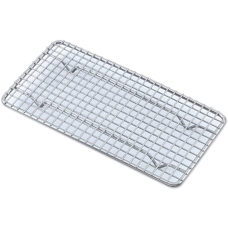 Browne PG510 Nickel-Plated Steel Wire Footed Pan Grate 5" x 10" - fits 1/3 Size Steam Table Pan