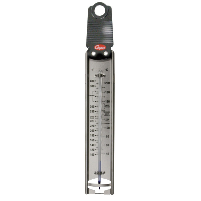 Cooper-Atkins 329-0-8 Bi-metal Deep Fry / Confectionery Thermometer with 12-1/2"L Paddle - (100 to 400 Deg. F)