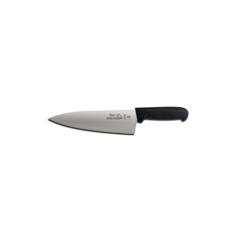 Dexter Russell 30503 8" Cook's Knife w/ Black Plastic Handle, Carbon Steel - 12ea/Case