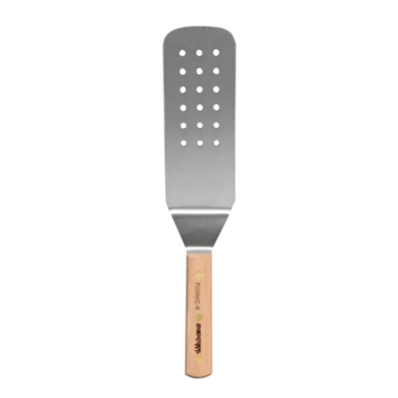 Dexter Russell P2386C-8 8"x3" Perforated Turner w/ Beech Handle, Carbon Steel - 6ea/Case