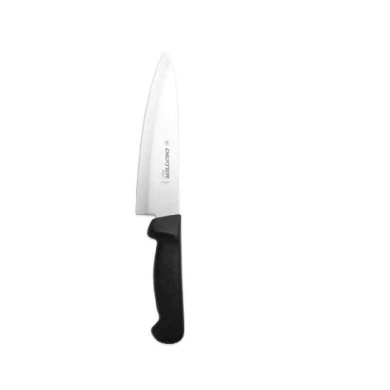 Dexter Russell P94801 8" Chef's Knife w/ Polypropylene White Handle, Carbon Steel - 6ea/Case