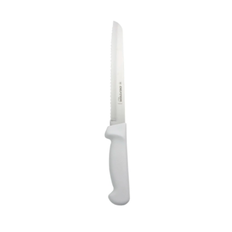 Dexter Russell P94803 8" Bread Knife w/ Polypropylene White Handle, Carbon Steel
