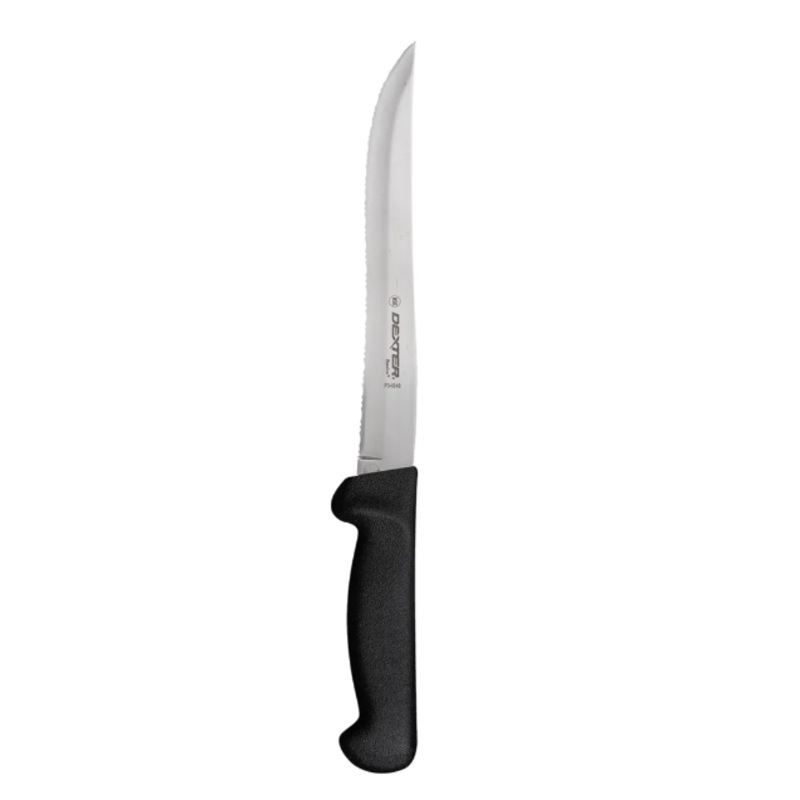 Dexter Russell P94848B 8" Utility Knife w/ Polypropylene Black Handle, Carbon Steel - 6ea/Case
