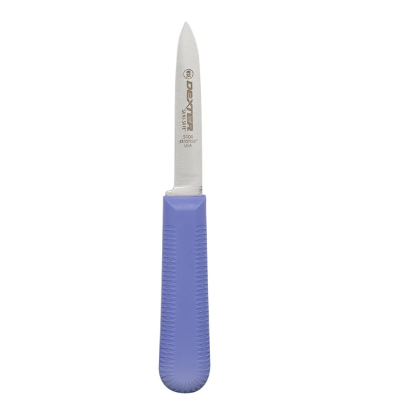 Dexter Russell S104P-PCP SANI-SAFE 3 1/4" Paring Knife w/ Polypropylene Purple Handle, Carbon Steel - 12ea/Case
