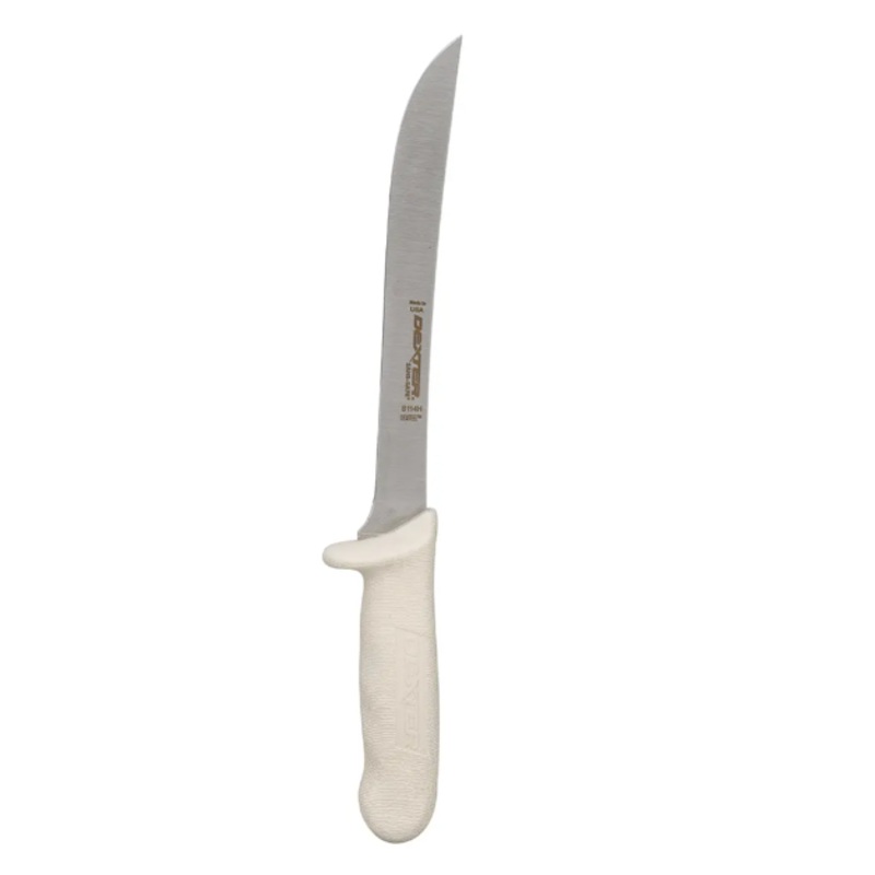 Dexter Russell S114H SANI-SAFE 7 1/2" Heading Knife w/ Polypropylene White Handle, Carbon Steel - 6ea/Case