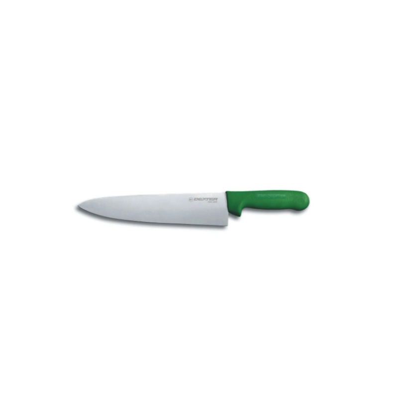 Dexter Russell S145-10G-PCP SANI-SAFE 10" Chef's Knife w/ Polypropylene Green Handle, Carbon Steel - 6ea/Case