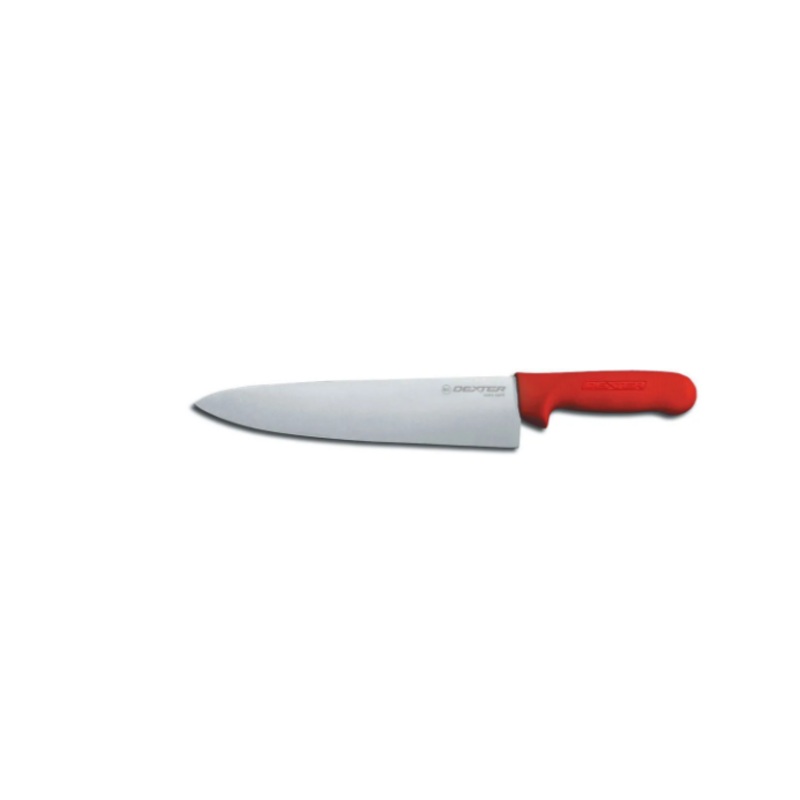 Dexter Russell S145-10R-PCP SANI-SAFE 10" Chef's Knife w/ Polypropylene Red Handle, Carbon Steel - 6ea/Case