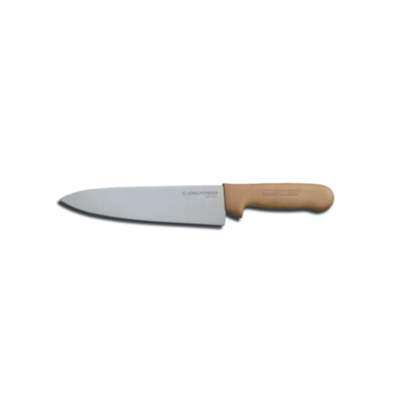 Dexter Russell S145-10T-PCP SANI-SAFE 10" Chef's Knife w/ Polypropylene Tan Handle, Carbon Steel - 6ea/Case
